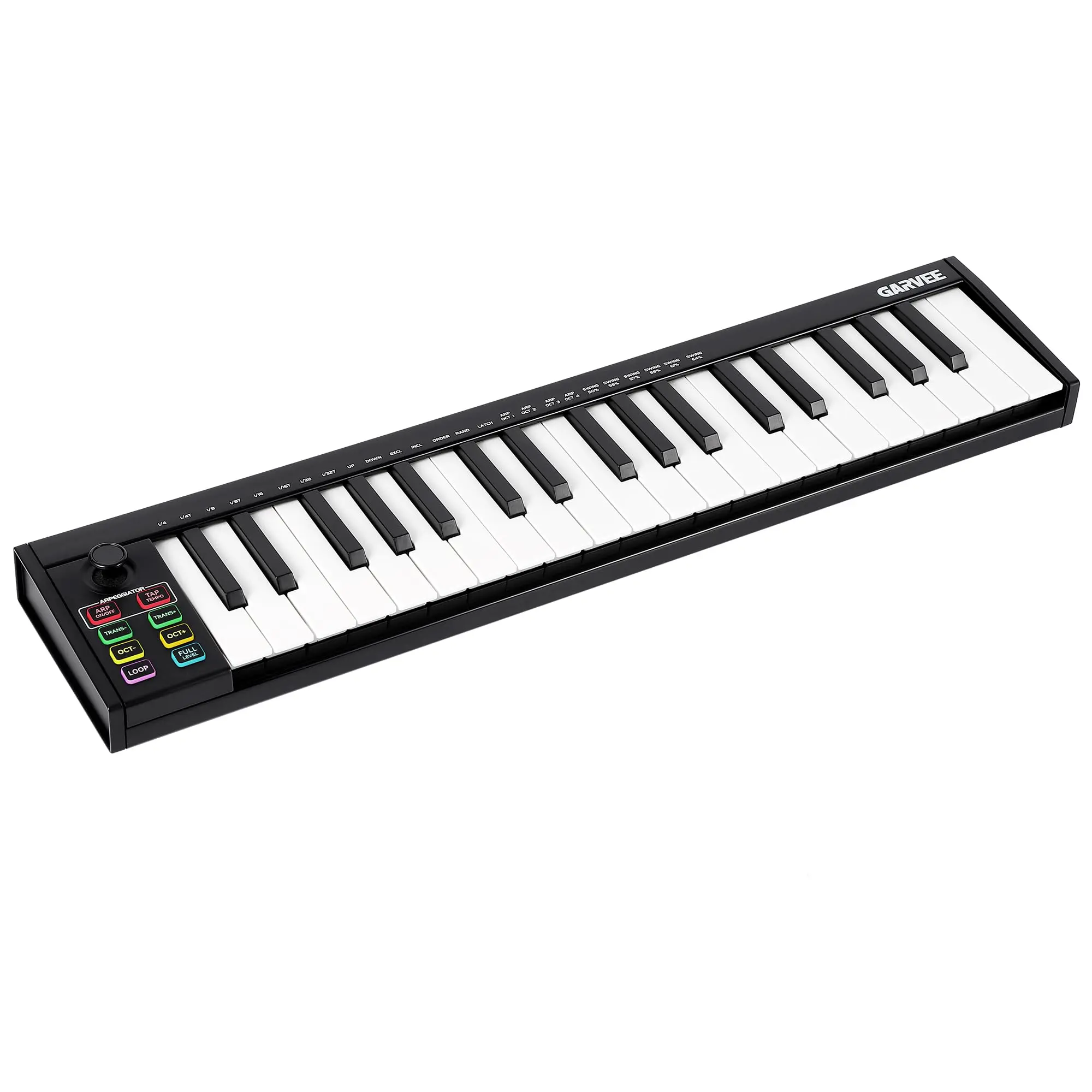 GAOMON 37-Key MIDI Piano Keyboard Controller, 8 Drum Pads, OLED Display, Sustain Pedal Port, Arp Auto Rhythm, DAW Integration for Music Prod. (Black) - Educational Musical Toy for Hobbyists, Digital