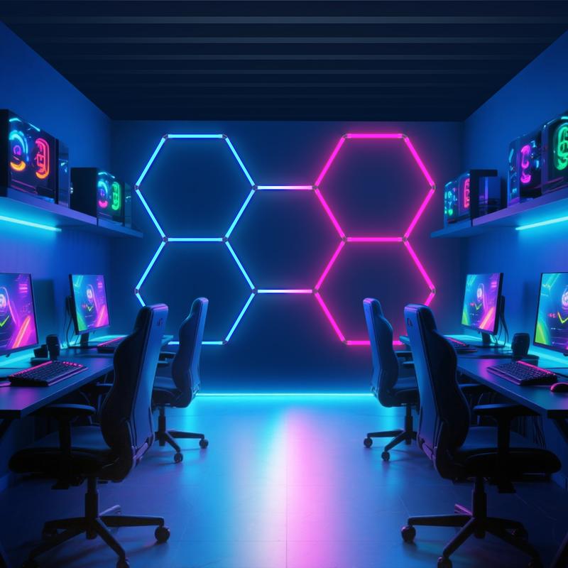 HYPERLITE RGB Hexagon Light Smart Modular Honeycomb Light App & Remote Control LED light Music Sync DIY Colors Ceiling light Gaming Room Party Office Garage Light LED Wall Decor light,Jumpstart newyear