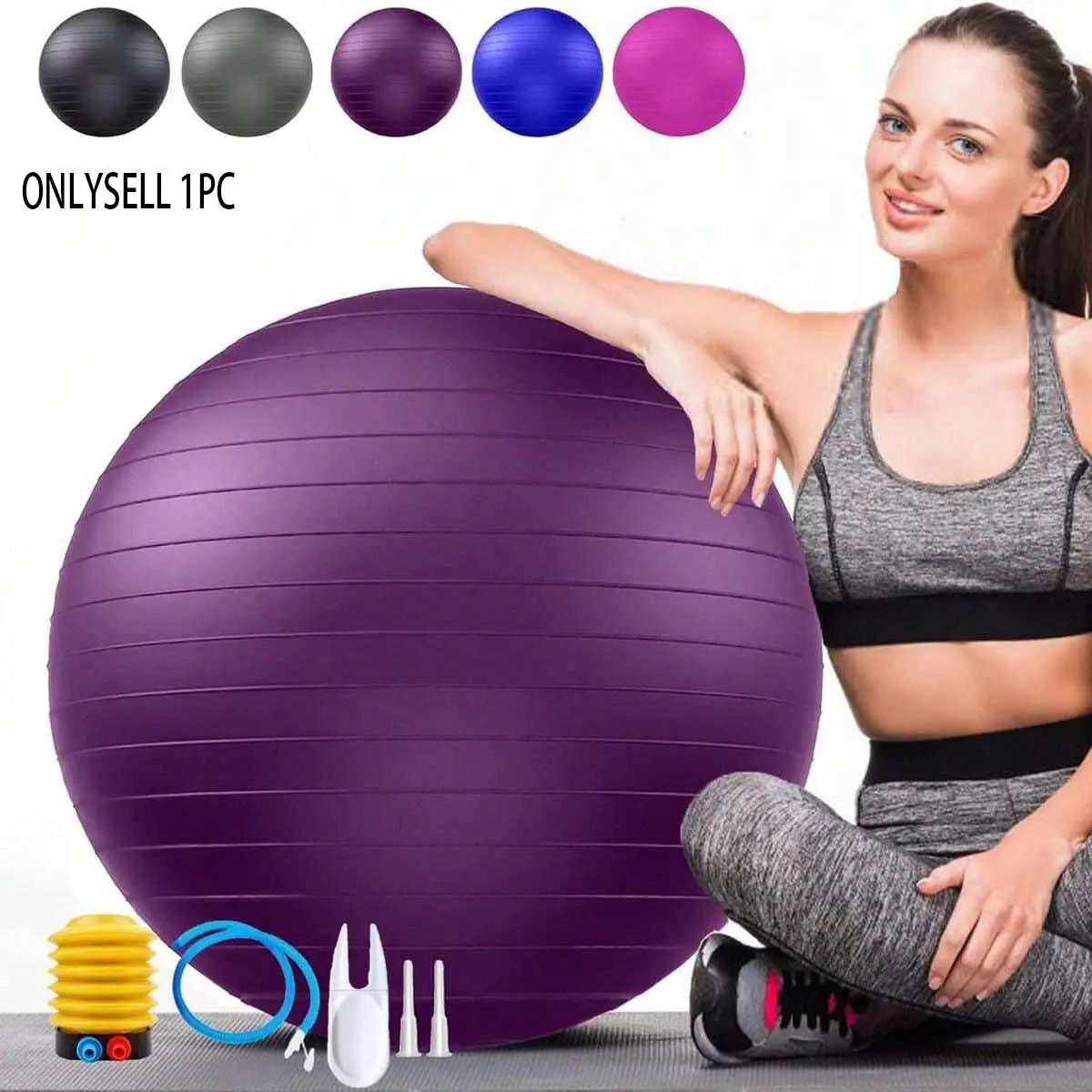 Explosion-Proof Exercise Yoga Ball, Workout Ball, 45cm-85cm Ultra-Thick Maternity Pregnancy Birthing Ball, Swiss Ball for Home Gym, Pilates, Stability and Fitness