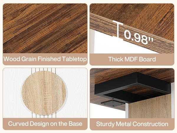 Tribesigns 55" Rectangular Dining Table for 4 to 6 People, Farmhouse Wood Dinner Table for Kitchen, Dining Room (Chair Not Included) Modern Furniture