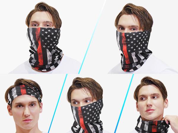 9pcs Halloween Face Mask Set-Universal Windproof Skull Demon Bandana for Men Motorcycle Cycling Skiing Couple Party Elastic Balaclava Neck Gaiter Shields Scarves Headbands Headwear