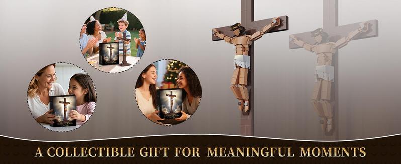 Jesus Crucifixion Building Blocks Set, Compatible Lego Religious Christian Toy Gift for Adults & Kids, Bible Story Model for Home Church Office Decor, 588 PCS