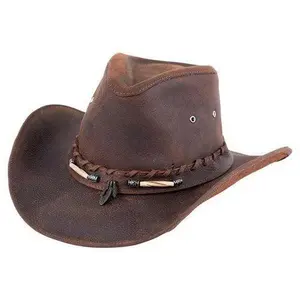Bullhide Briscoe Chocolate Brown Leather Western Cowboy Hat 4052CH