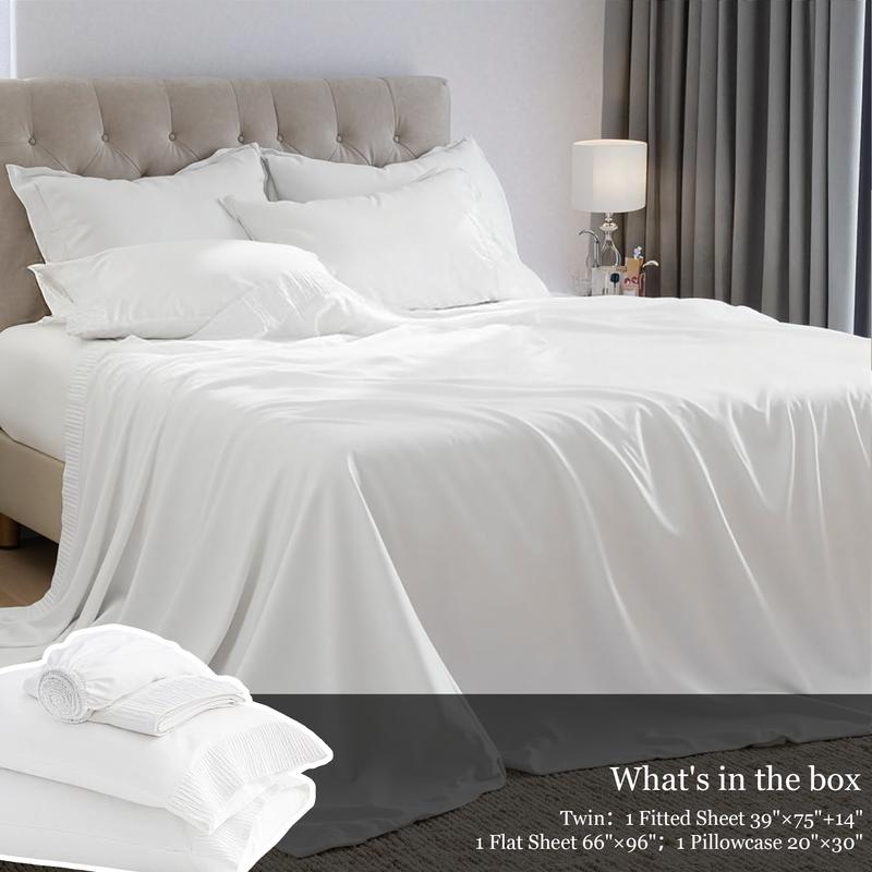 4-Pc Bed Sheets Set - Romantic Embossed Design & Brushed Microfiber  Bed Set- King Bed Sheet & Pillowcases - Upto 14" Deep Pocket Hotel Luxury Queen Sheets