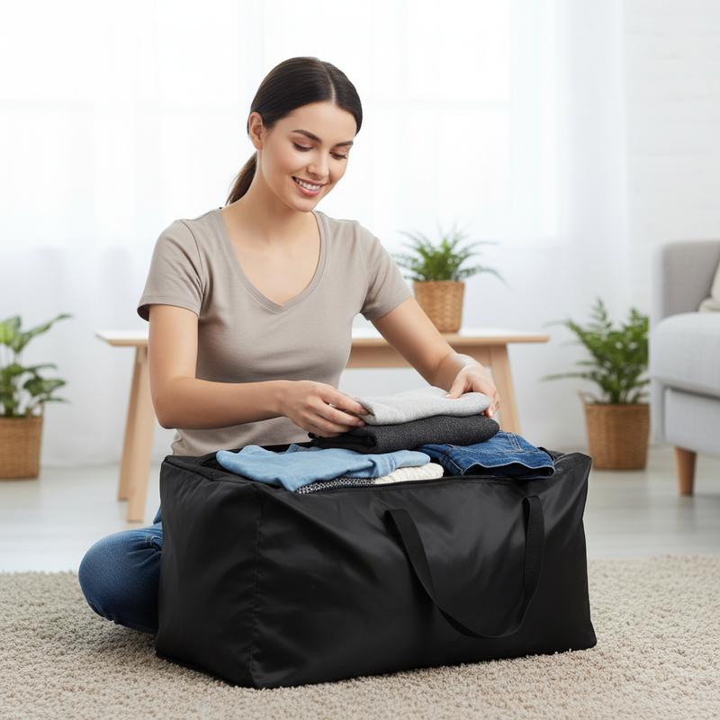 Biloban 6PC Waterproof Moving Bags Heavy Duty with Strong Zipper & Carrying Handles, Sturdy Clothes Storage Bags, Durable Lightweight Packing Bags Totes Organiser, Moving Boxes Alternative, College Dorm Room Essentials #TiktokshopStockUp