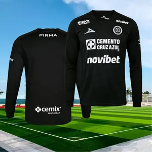 2526 Cruz Azul Third Away Black Long sleeves Soccer Jersey Ligamx