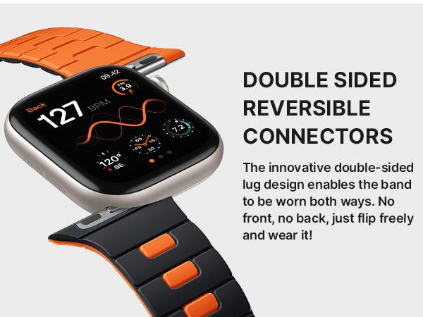 Bandletic Magnetic Watchband Compatible with iWatch Bands for Men Women,Dual Sided Reversible Silicone Sport Strap for iWatch 42mm(Series 11/10), 41mm(9/8/7), 40mm(SE3/SE2/SE/6/5/4), 38mm(3/2/1)