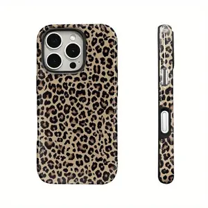 Fashion Leopard-pattern Phone Case, 2 in 1 Shockproof Phone Protective Cover, Phone Accessories Compatible with iPhone 11 12 13 14 15 Pro Max