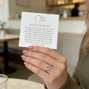 Sister Rings for Women Big Sis Little Sis Jewelry Gift for Birthday Christmas, Two Circles Eternity Promise Ring for Best Friend Daughter summervibes