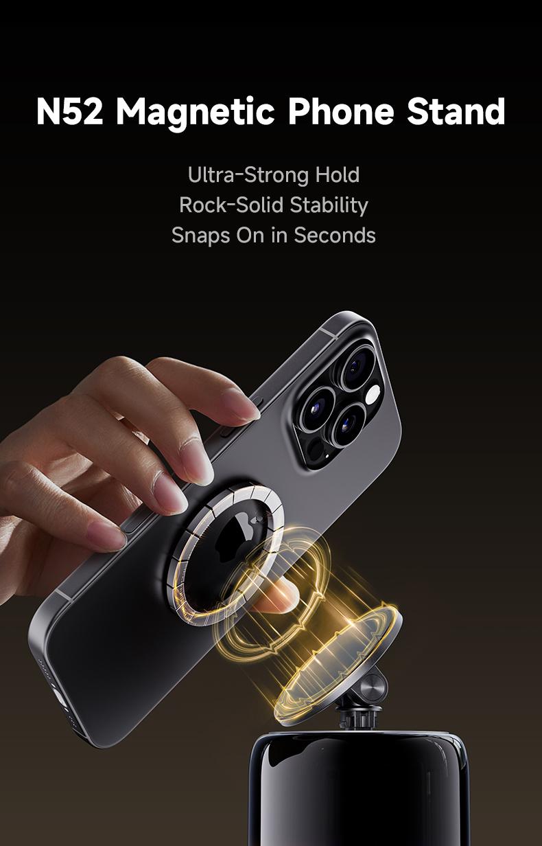 MAGIC JOHN 2025 Upgraded Bluetooth Speaker Phone Stand & Phone Holder, 5.3 Connectivity, 360° Surround Sound, suit for iPhone/Android, Gift for lady/women/men/elder/friends