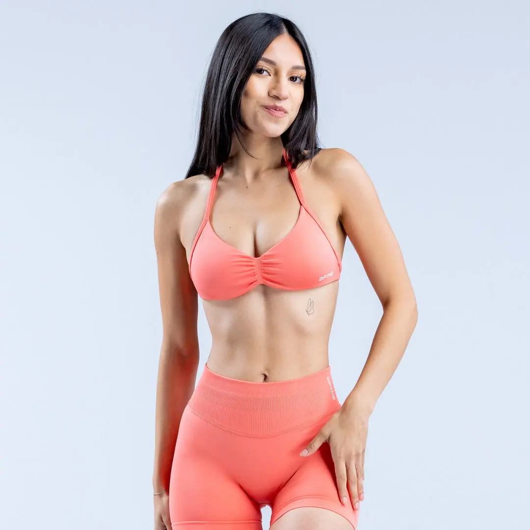 DFYNE Impact Strappy Bra & Short Set – Seamless Sculpting Gym Fit for Women Sports Wear Sports Baselayer,travel essentials,camping essentials
