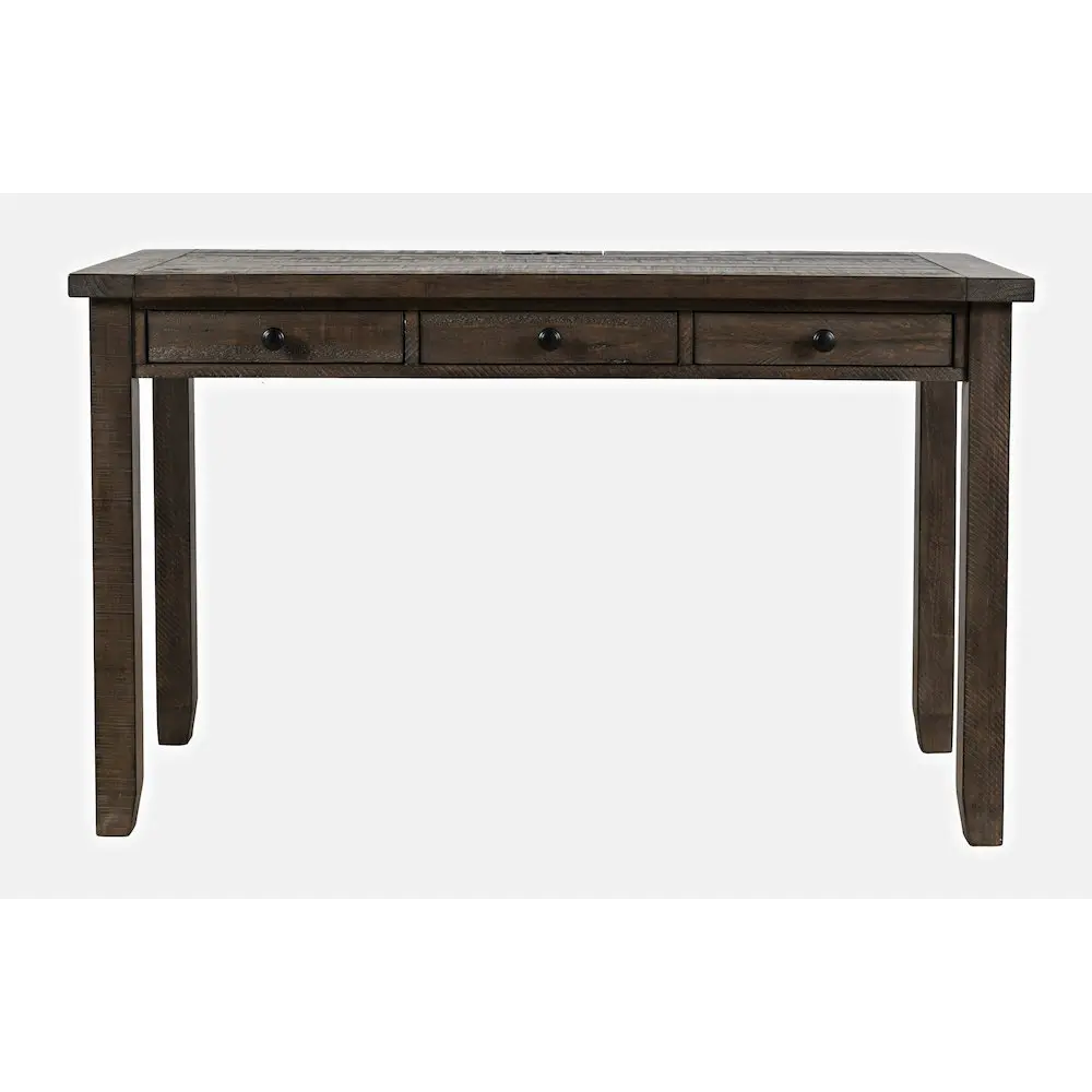 Madison County Rustic Reclaimed Wood Farmhouse Computer Desk - Specialty Office Furniture with USB Charger, Distressed Look, Generous Slow-Pace Workspaces