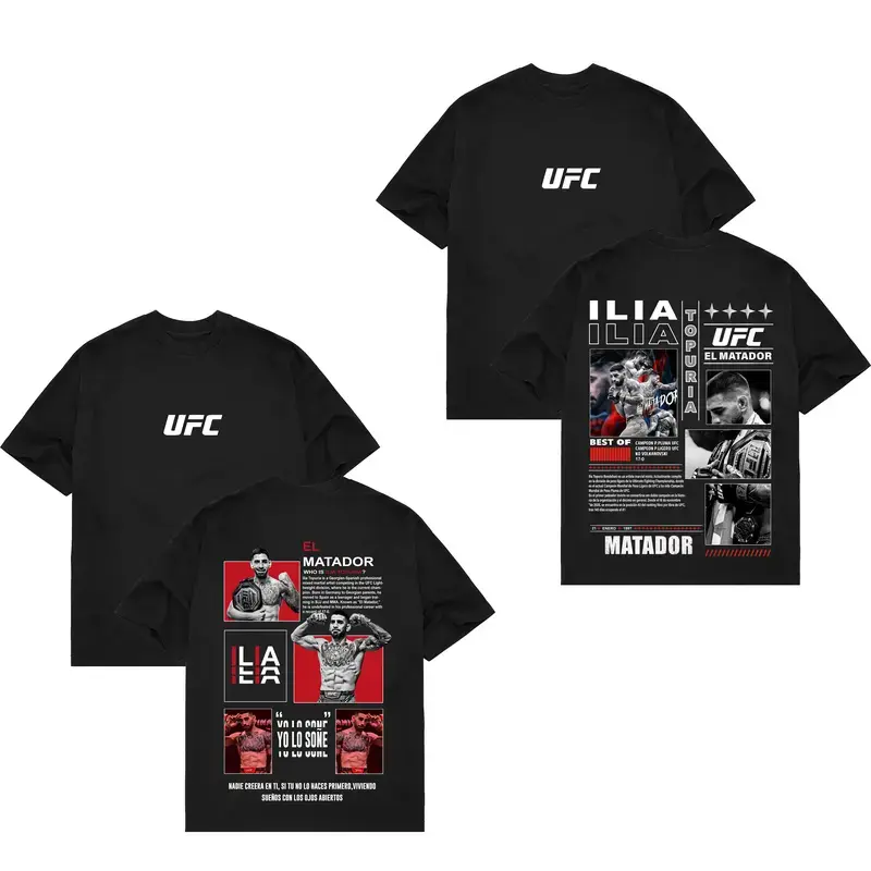 Prime Combat ILIA TOPURIA TEE, El Matador UFC, MMA Graphic Tee, UFC MMA Shirt, Gym Wear, Gift for Fighters, Sports Apparel
