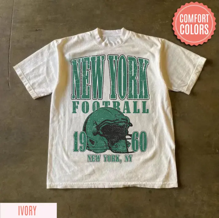 New York Football Retro 80s Vintage Style Crewneck T-Shirt, New York Football Tshirt, Jets Sunday Football Fan Gifts FSM28, Vintage Graphic Tee, Unisex T-Shirt, Gift For Men, Top Menswear Streetwear