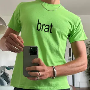 Brat Charlie XCX Unisex T-Shirt 90s Baby tee Style, Heavy Cotton Graphic Y2k Youth Shirt, Iconic Slogan Tee