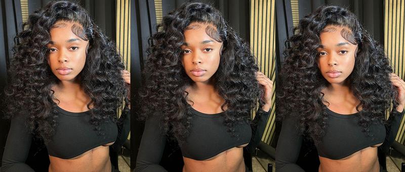 【NEW IN】Lemoda 13x6 Burmese Loose Deep Wave Curly Wig Human Hair 200 Density 13x4 Curly Lace Front Wigs Human Hair HD Transparent Lace Wig Pre Plucked 15A Burmese Virgin Human Hair Wigs for Women