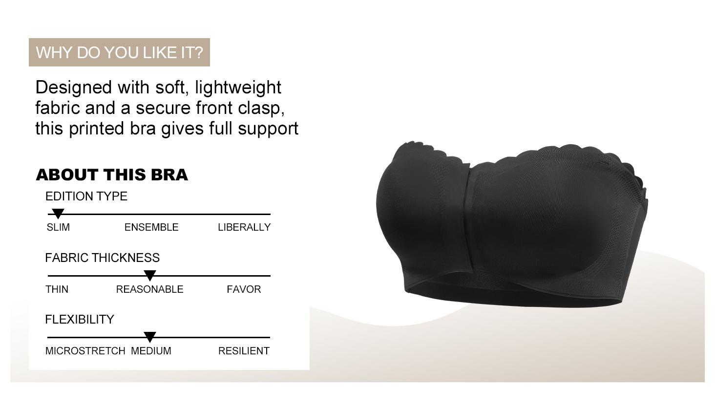 3 Pack Strapless Bras for Women Non-Slip Silicone Padded Bandeau Bra Wireless Tube Top Bra Comfortable Everyday Layering Piece