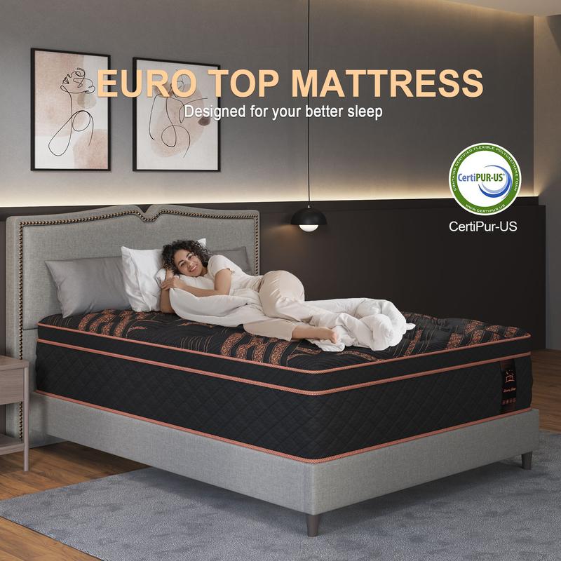 14"12" Twin Full Queen King Size Mattress in a Box Hybrid Spring Memory Foam, Medium Firm Ergonomic Mattress