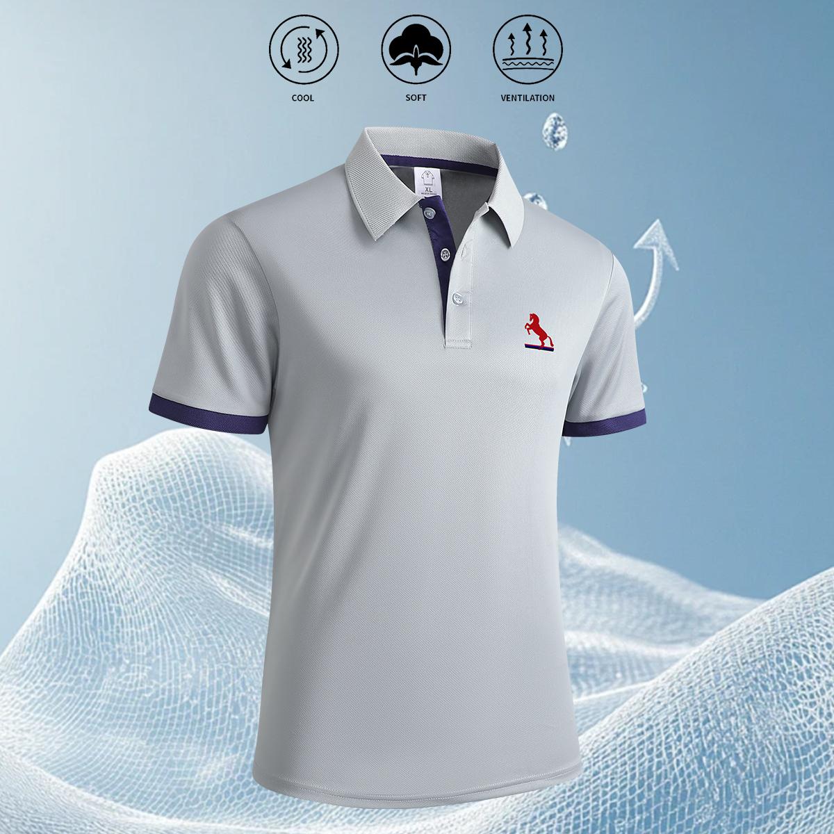 5-Pack men's new color matching shirt collar polo shirt, soft fabric, outdoor leisure business breathable, suitable for vacation and business occasions, a must for daily leisure