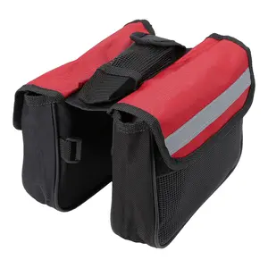 18x15x15cm Bike Saddlebag Bicycle Frame Bag Tool Pouch Pack Storage Bag Black Red