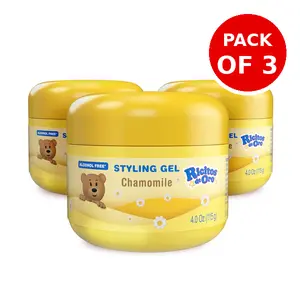 Ricitos de Oro Chamomile Hair Gel -Preserves Natural Color, Non-Greasy, Alcohol Free, Hypoallergenic, Tear-Free, Gentle Daily Use - Baby, Kids Hair Gel, Toddler - 4.05 Oz, 3-Pack