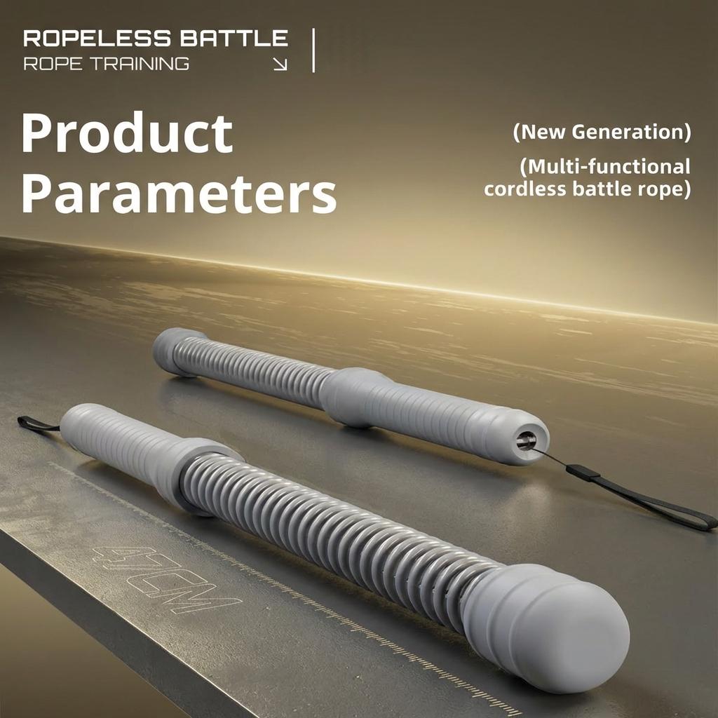 Portable Cordless Battle Ropes | Home Gym Equipment | For Home/Gym/Travel heavy resistance
