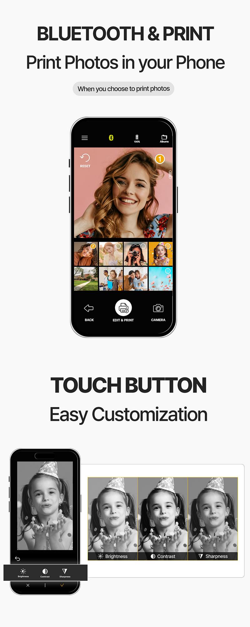 KODAK Memo Shot ERA Label Printer (1.8x2.7inches) bundle (camera with 1 roll + 9 rolls cartridge set) Instant Portable Black and White Sticker Photo Printer