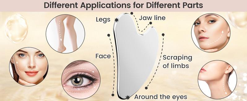 304 Stainless Steel Gua Sha Facial Tools. Comfort Guasha Tool for Face or Body Massage. Skin Care Tool for Body Treatment, Metal Beauty Essentials 304 Stainless Steel Gua Sha Facial Tools. Comfort Guasha Tool for Face or Body Massage. Skin Care Tool for Body Treatment, Metal Beauty Essentials