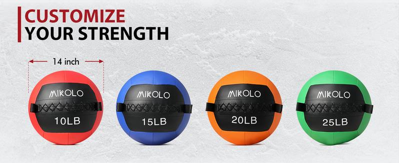 MIKOLO Medicine Ball Set for Core & Strength Training – Multi-Weight (10/15/20/25LB), Soft Wall & Slam Balls, Home Gym Fitness EquipmentMIKOLO Arm Workout Machine