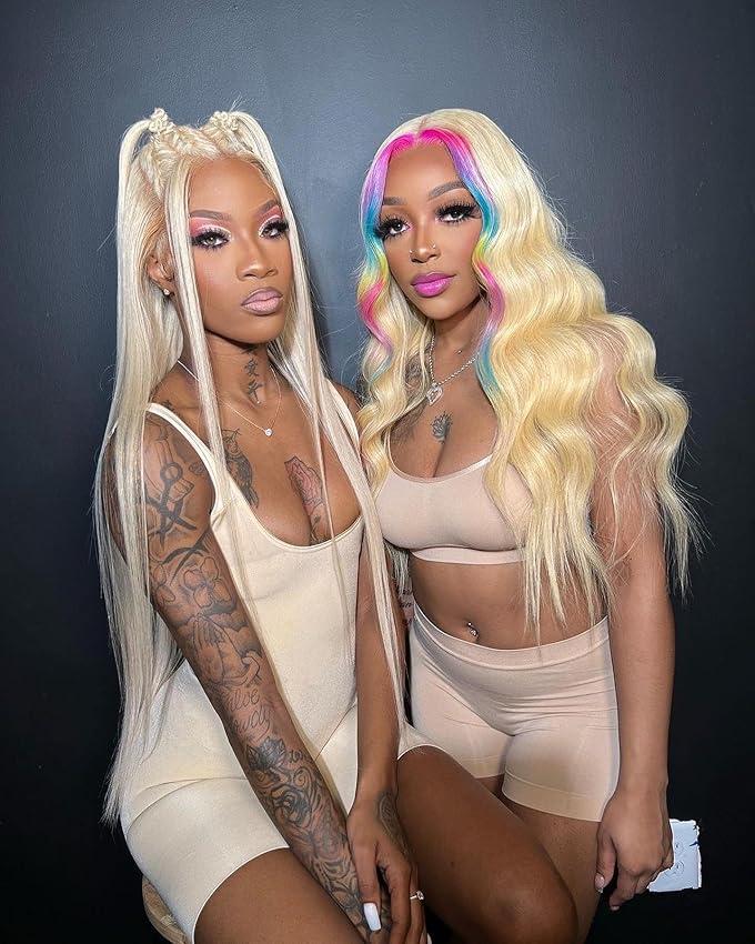 Hot Star 613 Body Wave 13x6 Lace Front Wig Human Hair Straight Blonde HD Transparent Lace Frontal Wig for Women Pre Plucked with Baby Hair 180% Density Hot Star 613 Body Wave 13x6 Lace Front Wig Human Hair Straight Blonde HD Transparent Lace Frontal Wig for Women Pre Plucked with Baby Hair 180% Density