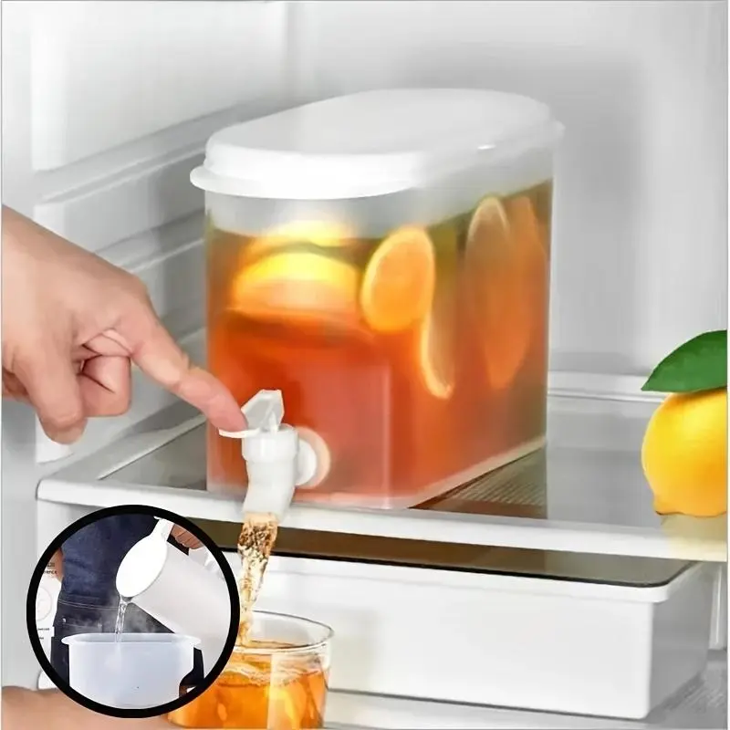 Large Capacity Fridge Water Dispenser with Faucet, 3.5-Liter Refrigerator Drink Cooler, Space Saving Airtight Beverage Pitcher, Home Kitchen Accessory, Plastic Water Pitcher, Water Pitcher For Fridge