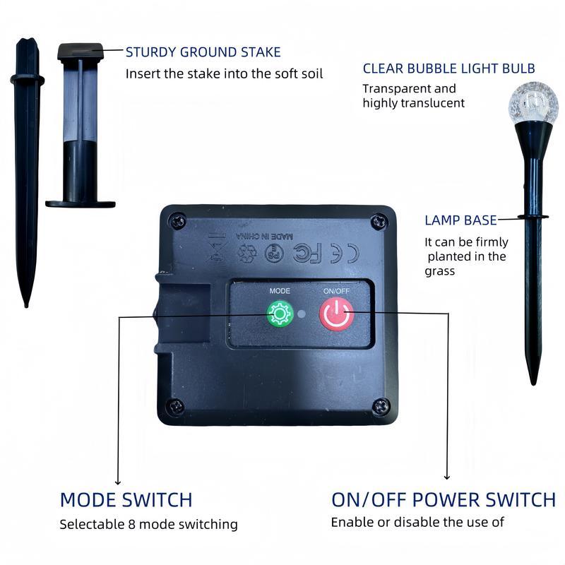 Set of 30 LED bubble ball decorative lights, featuring 8 lighting modes and multiple color options. Solar-powered and outdoor waterproof, ideal for Valentine’s Day, Easter, garden, park, courtyard, lawn pathway decoration, wedding, and birthday scene deco Set of 30 LED bubble ball decorative lights, featuring 8 lighting modes and multiple color options. Solar-powered and outdoor waterproof, ideal for Valentine’s Day, Easter, garden, park, courtyard, lawn pathway decoration, wedding, and birthday scene deco
