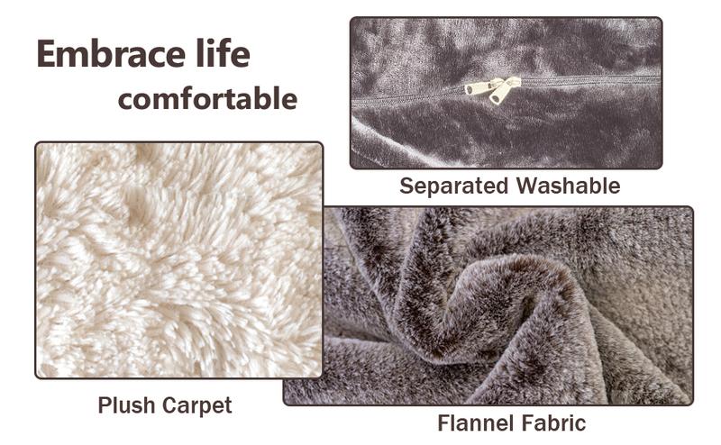 5FT JUMBO Bean Bag with 3 Gifts - Soft Flannel Fabric High-Rebound Memory Foam Lazy Sofa Beanbag Chair for Home Comfort & Relaxation