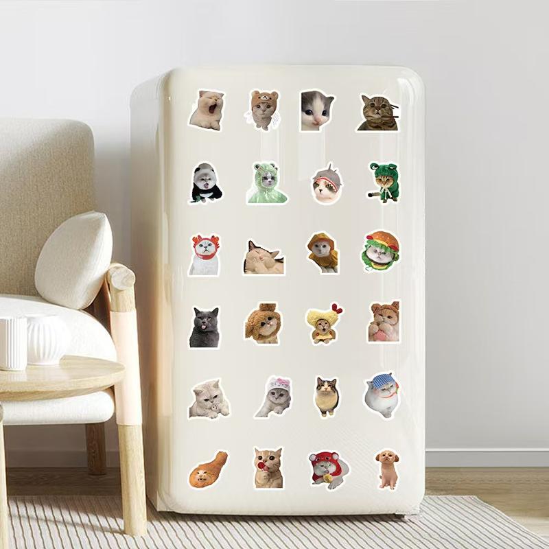 100 Pieces Funny Cat Stickers,Cute Cats Meme Stickers for Water Bottle Laptop, Pet Cat Decal for Luggage Skateboard Bicycle, Vinyl Kitty Animals Sticker