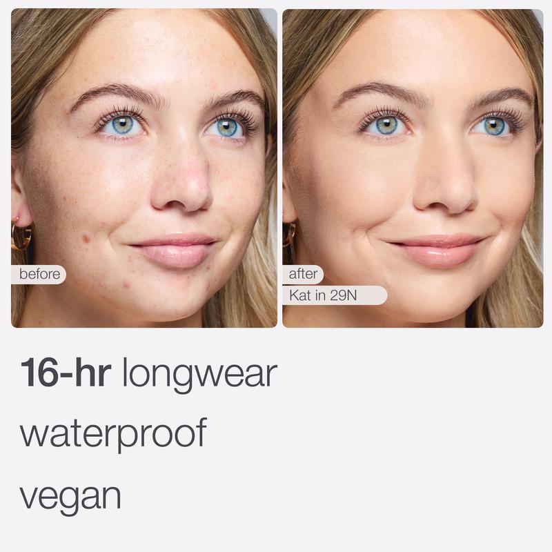 tarte shape tape powder foundation & brush duo - medium coverage, natural matte finish + foundation brush for flawless skin