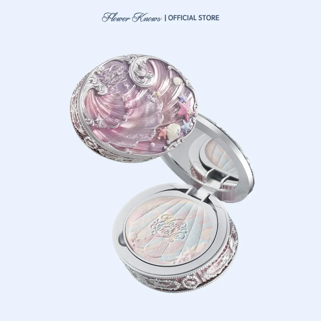 Flower Knows Shell's Jewel Collection Baked Setting Powder, Oil Control & Pore Blurring Facial Compact with Plant Antioxidant Boost, Gentle, Cosmetic, #tiktokshopbacktoschool, #sohochic