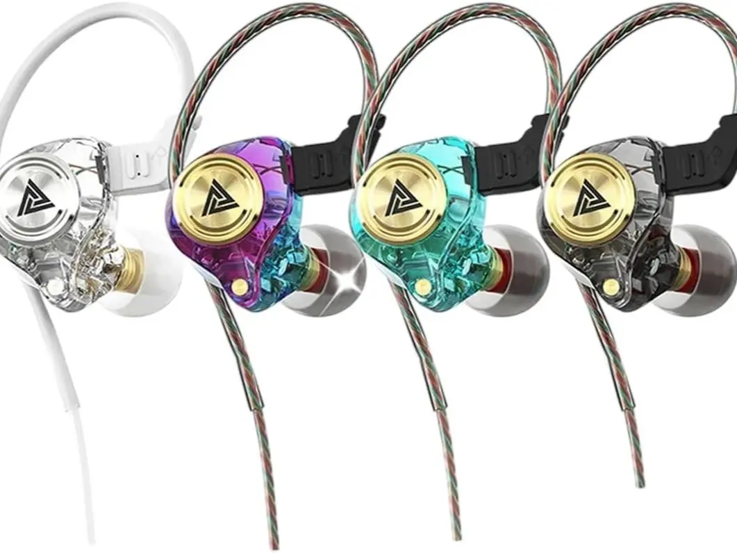 QKZ AK3 Wired In-Ear Gaming Earbuds with 3.5mm Jack, Mic, HiFi Subwoofer, Active Noise Cancellation, 3D Stereo Audio, Waterproof Headphones, Gym Ready for Game Console Use, Anc Noise Cancellation, Wired Iems