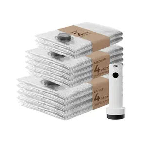 VOLLYC Vacuum Bags for Clothing with Rechargeable air Pump, 15 Pack Vacuum Seal Bags for Travel, Space Saver Bags for Luggage and Suitcases, Compression Packing Bags in Multiple Travel Size