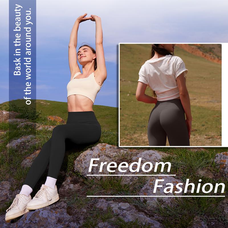 OQQ Women's 2 Piece Yoga Legging High Waist  Athletic Leggings