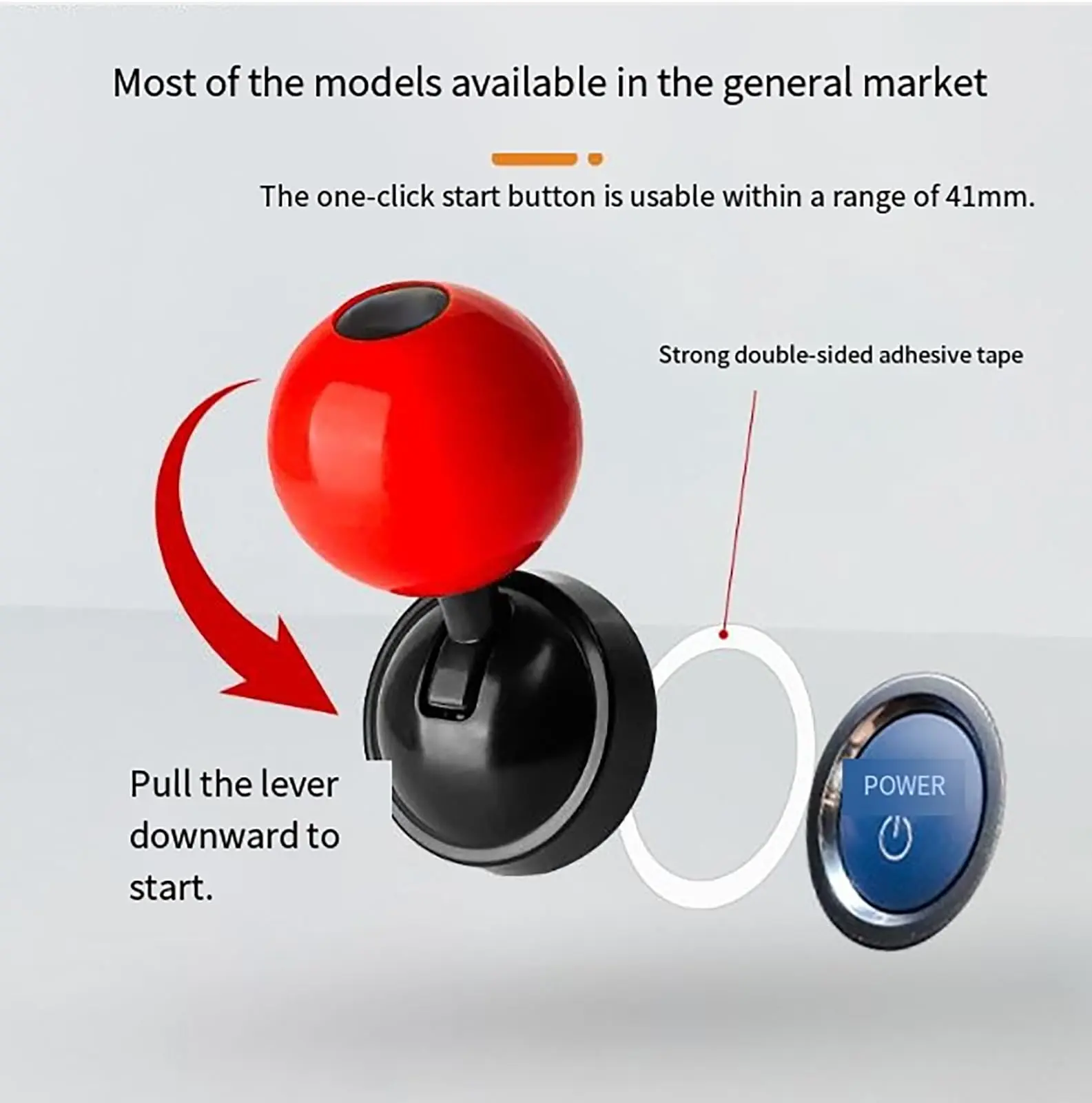Universal One-Button Start Car Shift Knob, Push Start Button, Metal Car ...