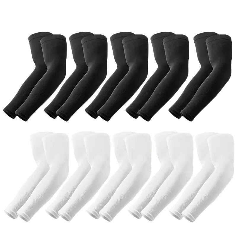 10 Pairs Sun Protection Sleeves for Men Women, Cool Compression Ice Sleeves for Sports Training Tattoo Sleeves, Sports Arm Sleeves, Protective Sleeve, Cooling Protective Sleeves, Sleeves Packs