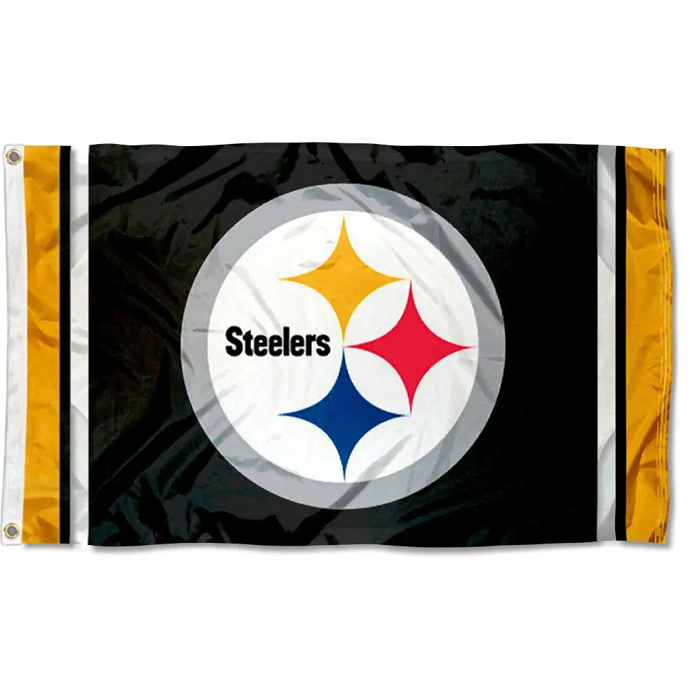 Pittsburgh Steelers 3x5ft Water-Resistant Lightweight Sports Collectible Flag - Pole Flag with Light & Hand Convenience, Party Banners for Indoor/Outdoor Man Cave Decor, Gentle Machine Wash, Lightweight Eases Setup Stress