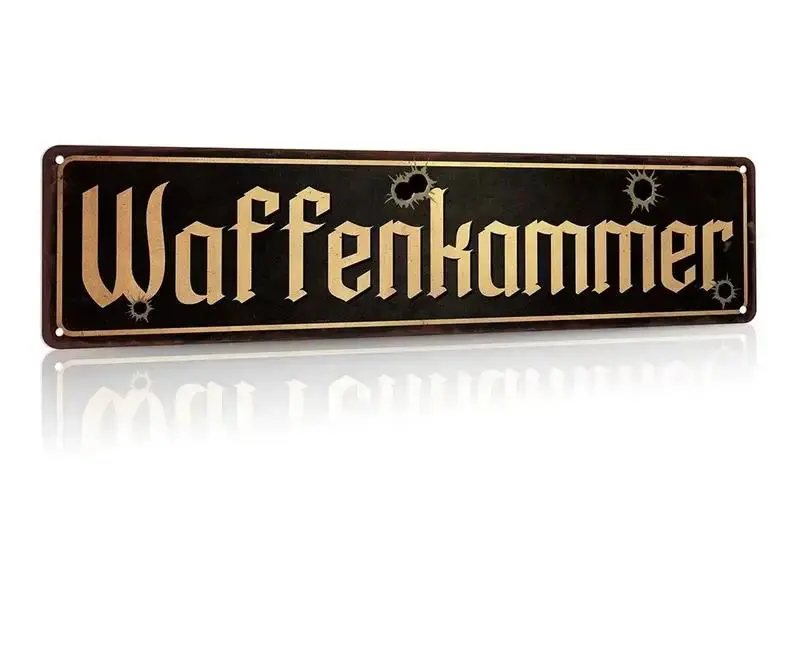 Support customization based on provided images D Flat pc German Vintage Metal Road Sign, Waffenkammer, Signpost Decoration for Home Farmhouse Garage Man Cave Tool Room