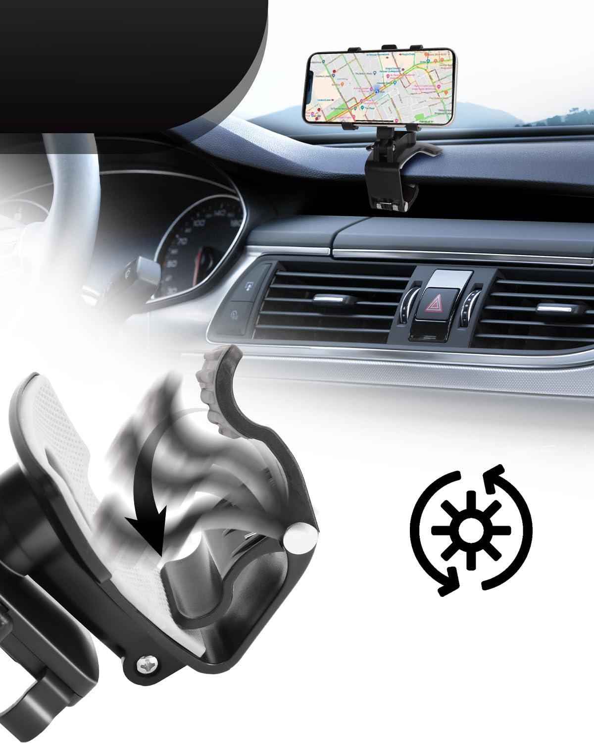 360 Degree Rotation Dashboard Car Phone Holder - Multifunctional One Hand Operation Clip Design Phone Mount Suitable 4-6.5 inch phones - Car accessories 360 Degree Rotation Dashboard Car Phone Holder - Multifunctional One Hand Operation Clip Design Phone Mount Suitable 4-6.5 inch phones - Car accessories