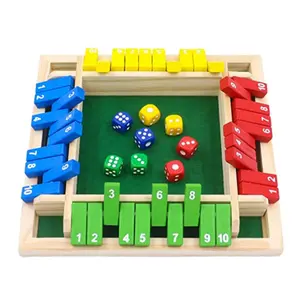 Hexagon Shut the Box 1-4Player Premium Wooden Board Game for Family Game Night Parties and Classroom Activities