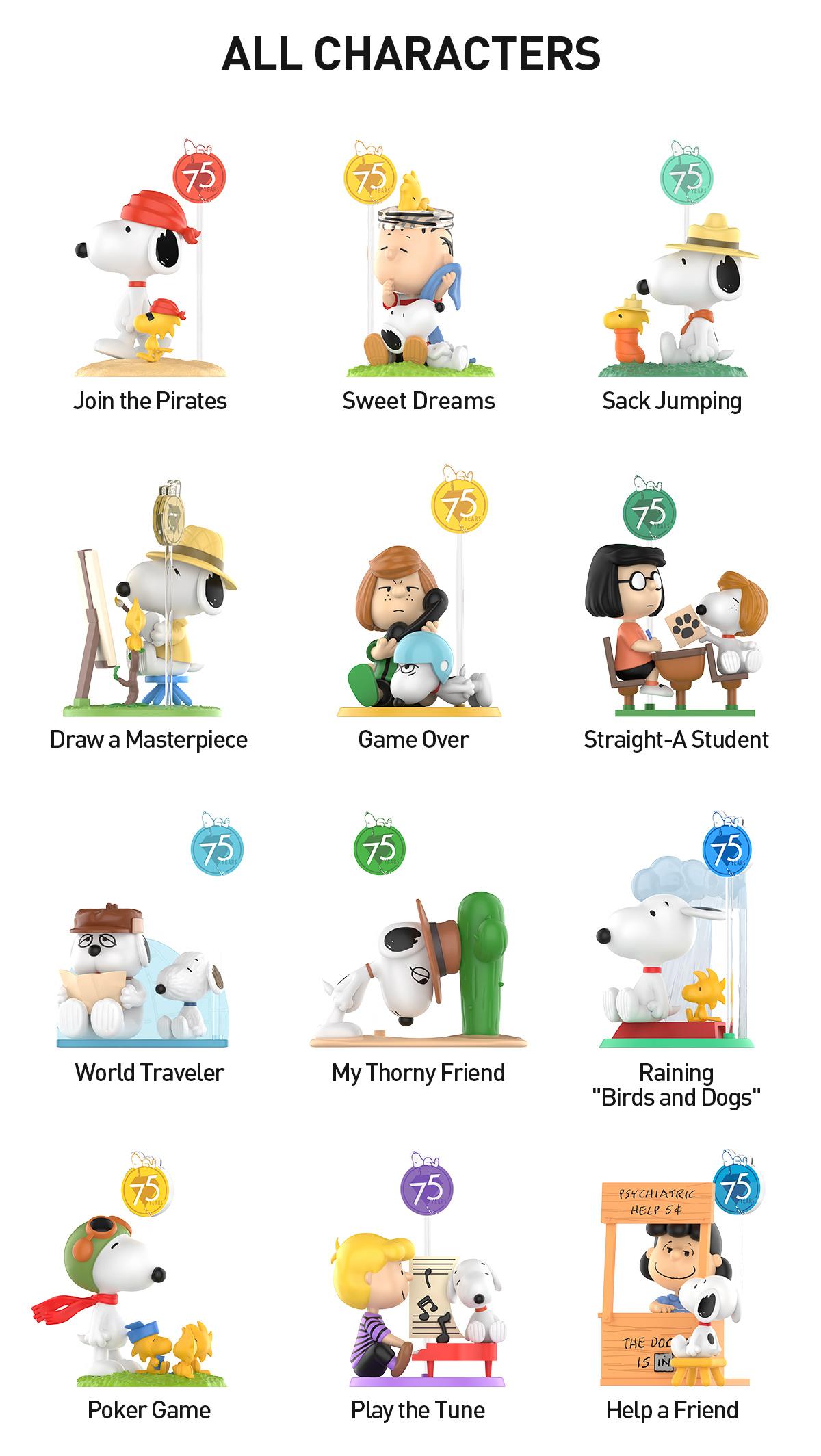 POP MART Peanuts 75th Anniversary | Snoopy Comic Life Series Figures