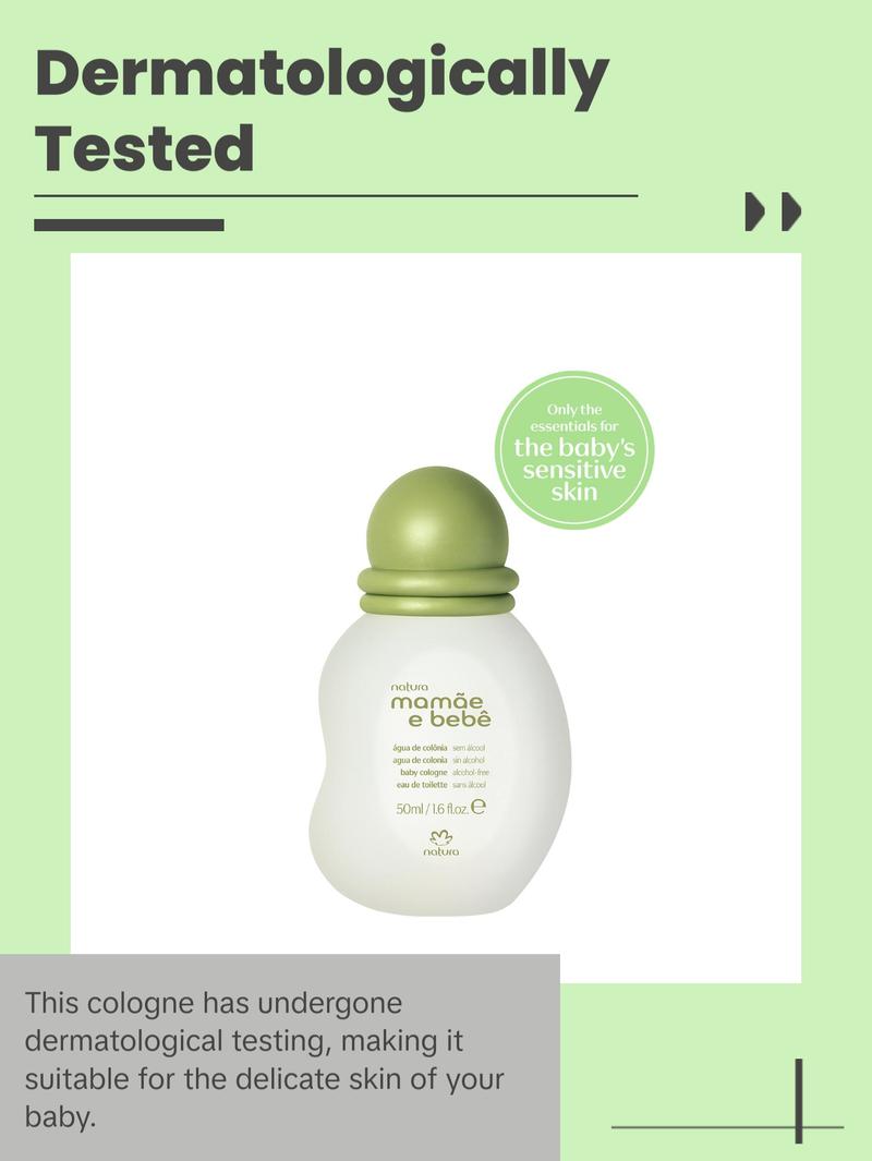 Natura Mamãe e Bebê Baby Cologne, Gentle Alcohol-Free Vegan Fragrance for Babies