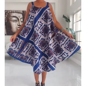 Ethnic African Print Umbrella Beach Dress Long Kaftan Loungewear Duster