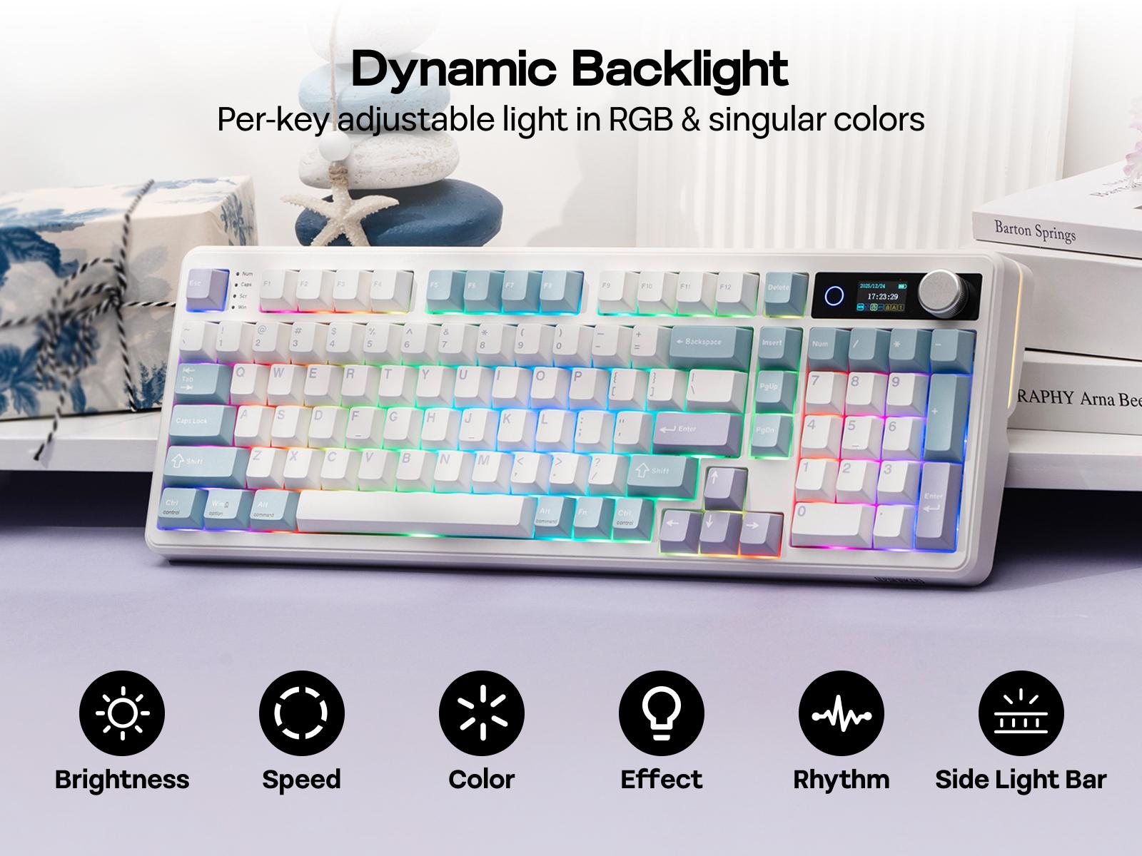 EPOMAKER TH99 PRO 96% Mechanical Keyboard with Screen & Knob Tri-Mode USB-C/BT 5.0/2.4GHz Hot Swap Custom Driver RGB Backlight PBT Keycap Gasket Wireless Gaming Keyboard for PC/Mac creamykeyboards TikTokShopSpringGlowUp