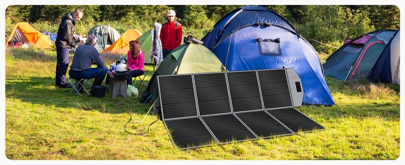 Holiday Haul CTOLITY SP400 400W Foldable Solar Panel 41V 10A for Outdoor Camping RV Power Station with 8F Bracket & 22% Efficiency Folding